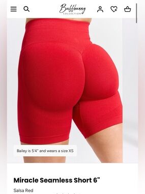 Buffbunny miracle shorts salsa red large